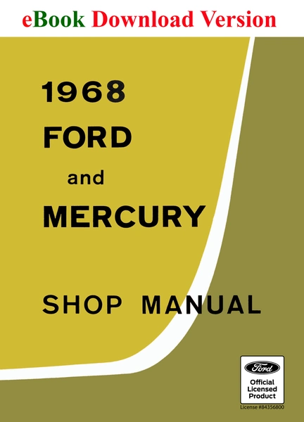 1968 Ford and Mecury Shop Manual - Ford Shop Manual Cover