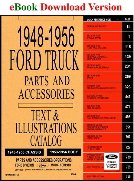 1948-56 Ford Truck Master Parts and Accessory Catalog - Ford Shop Manual Cover