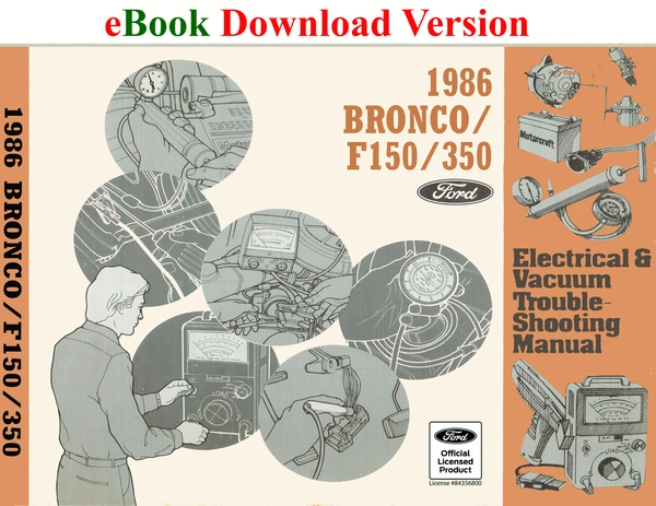 1986 Bronco/F150/350  Electrical & Vacuum Trouble-Shooting Manual (EVTM) - Ford Shop Manual Cover